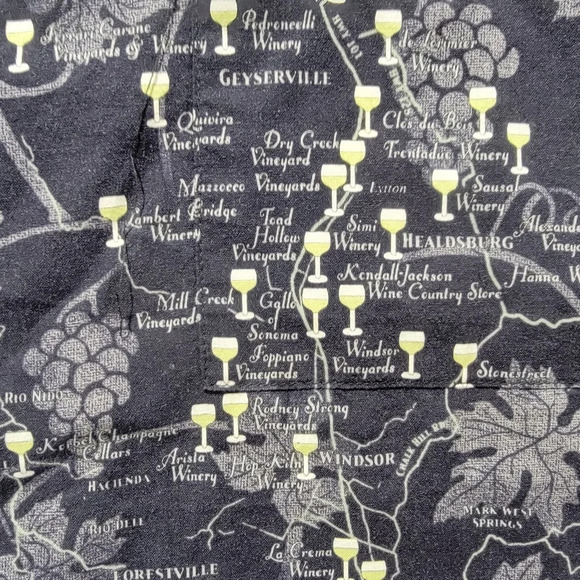 David Carey Originals Short Sleeve Button Down Shirt Wine Vineyard Grapes Sz 2X - Picture 6 of 10